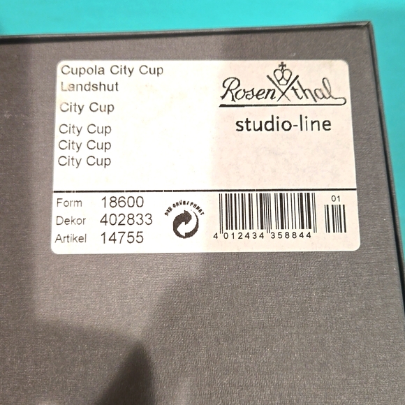 NIB German Rosenthal studio-line City Cups #33 'Landshut' by Bernhard Kühlewein - Picture 6 of 9